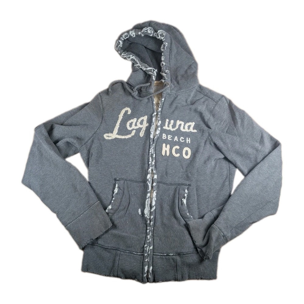 Hollister Gray Laguna Beach HCO Zip-Up Hoodie